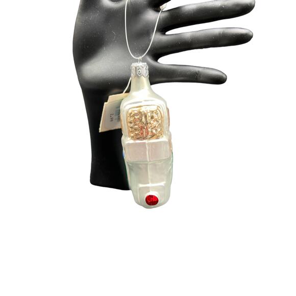 Vintage Pier One Hand Blown Train Engine Ornament Made in Poland - Picture 4 of 4